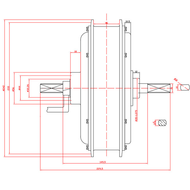 1.85X 19 60V 72V 3000W 5000W B - огляд і ціна 60V 5000W Brushless Hub Motor