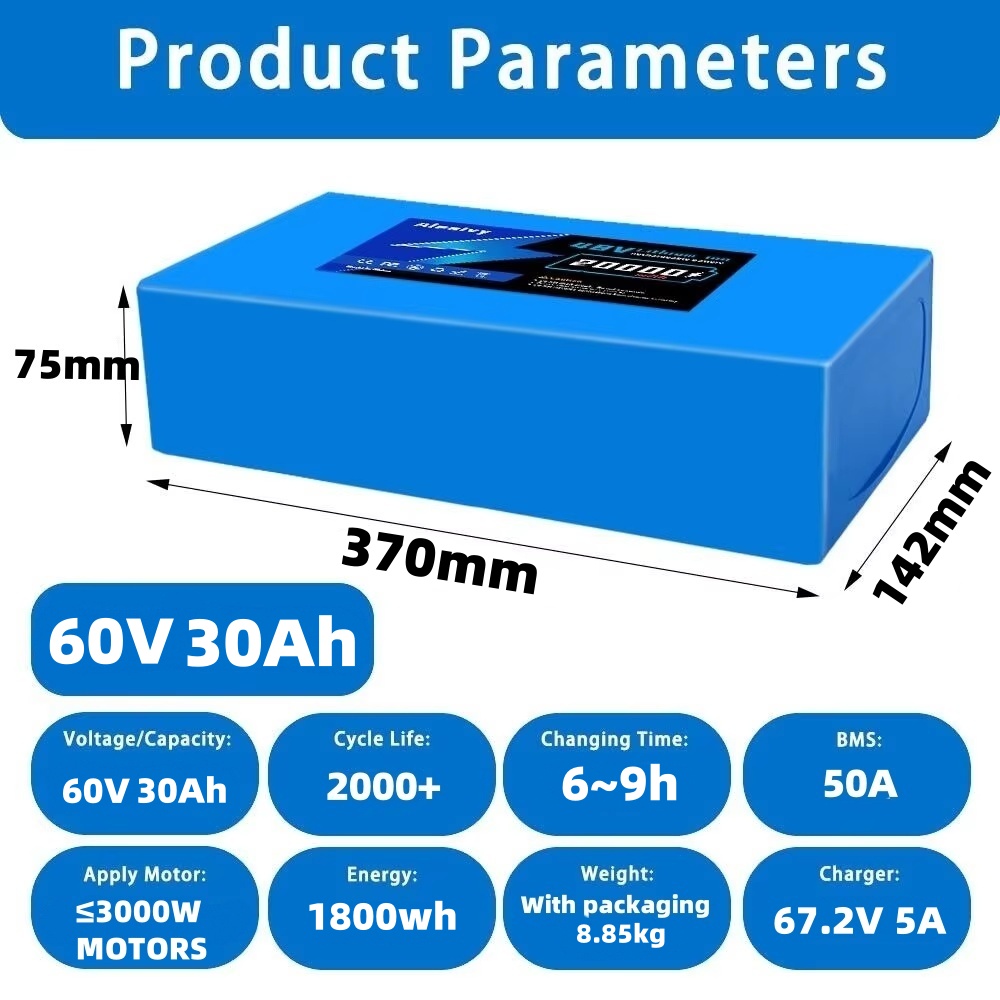 Aleaivy 60V Battery 20AH 30AH  - огляд і ціна 60V 30Ah 21700 Battery Pack